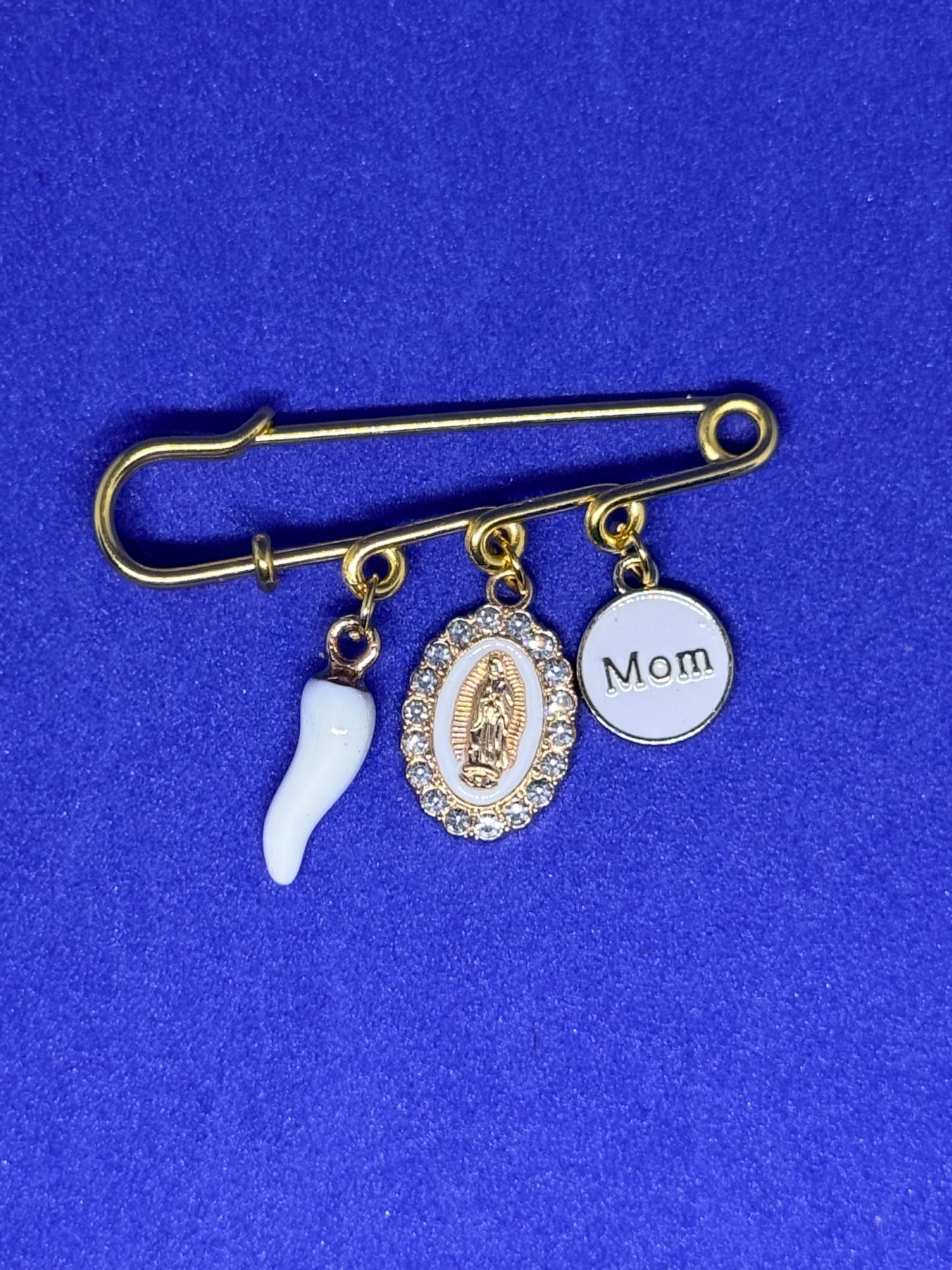 White Mom Pin