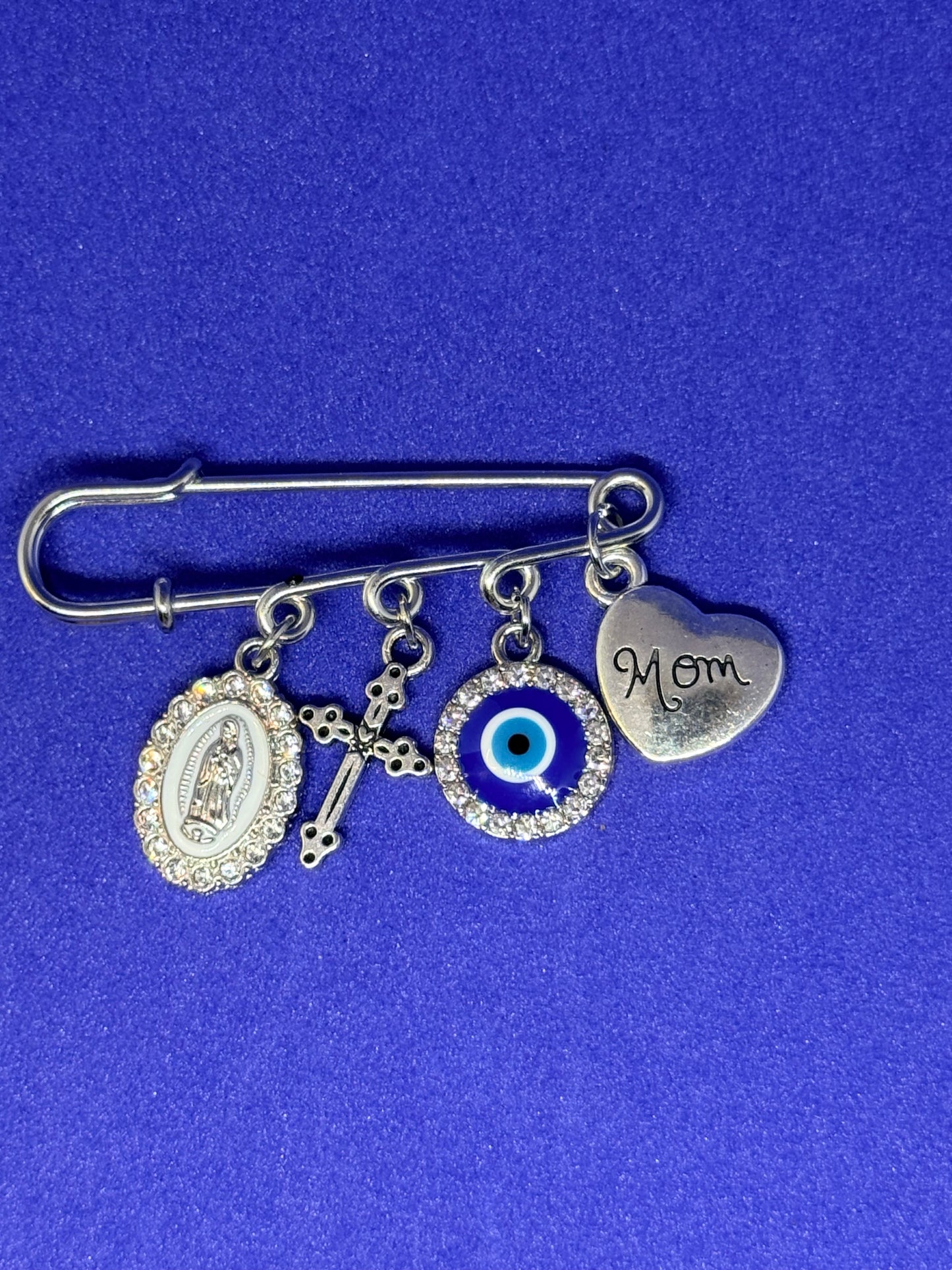 Silver mom pin