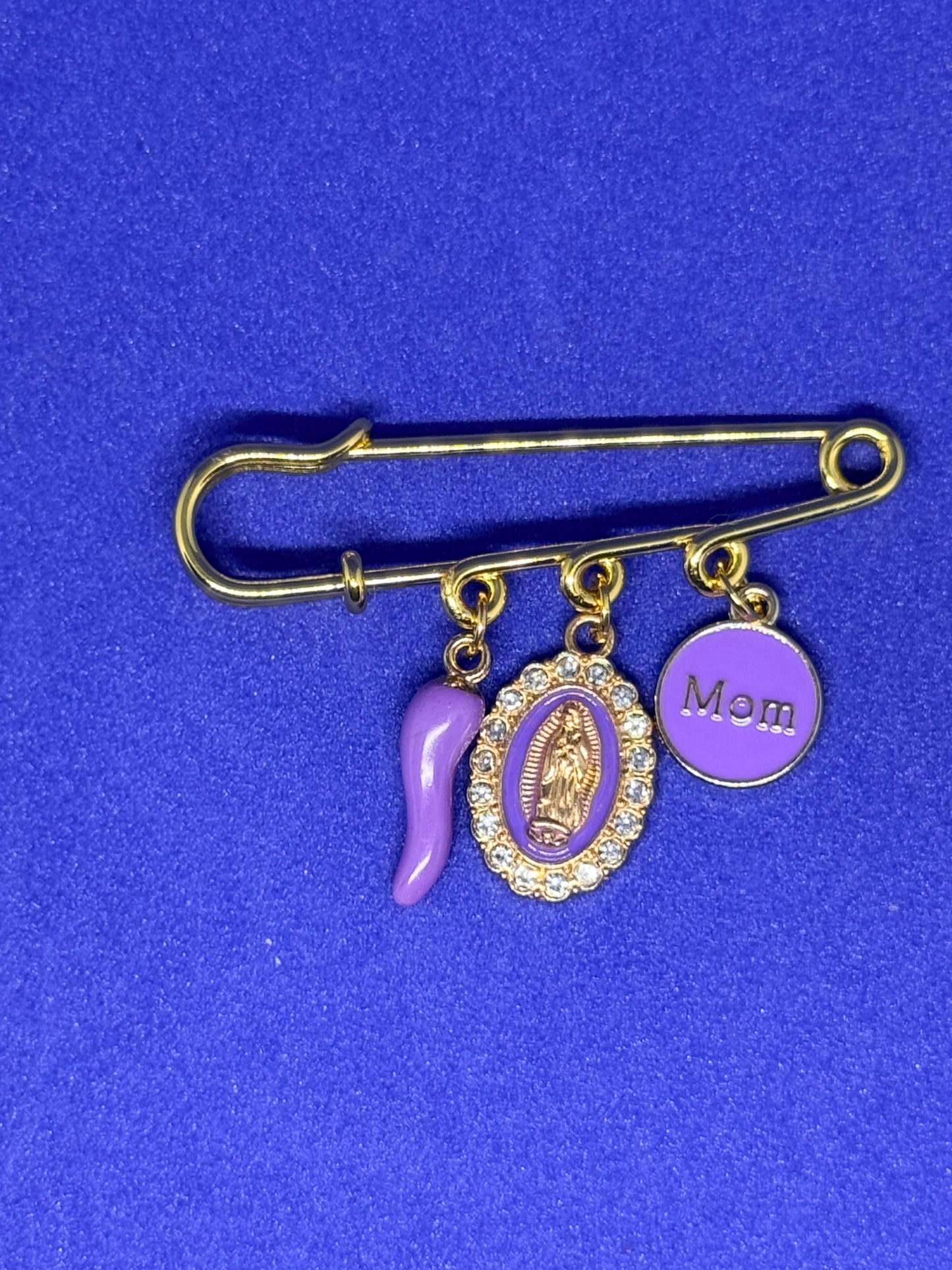 Purple mom pin