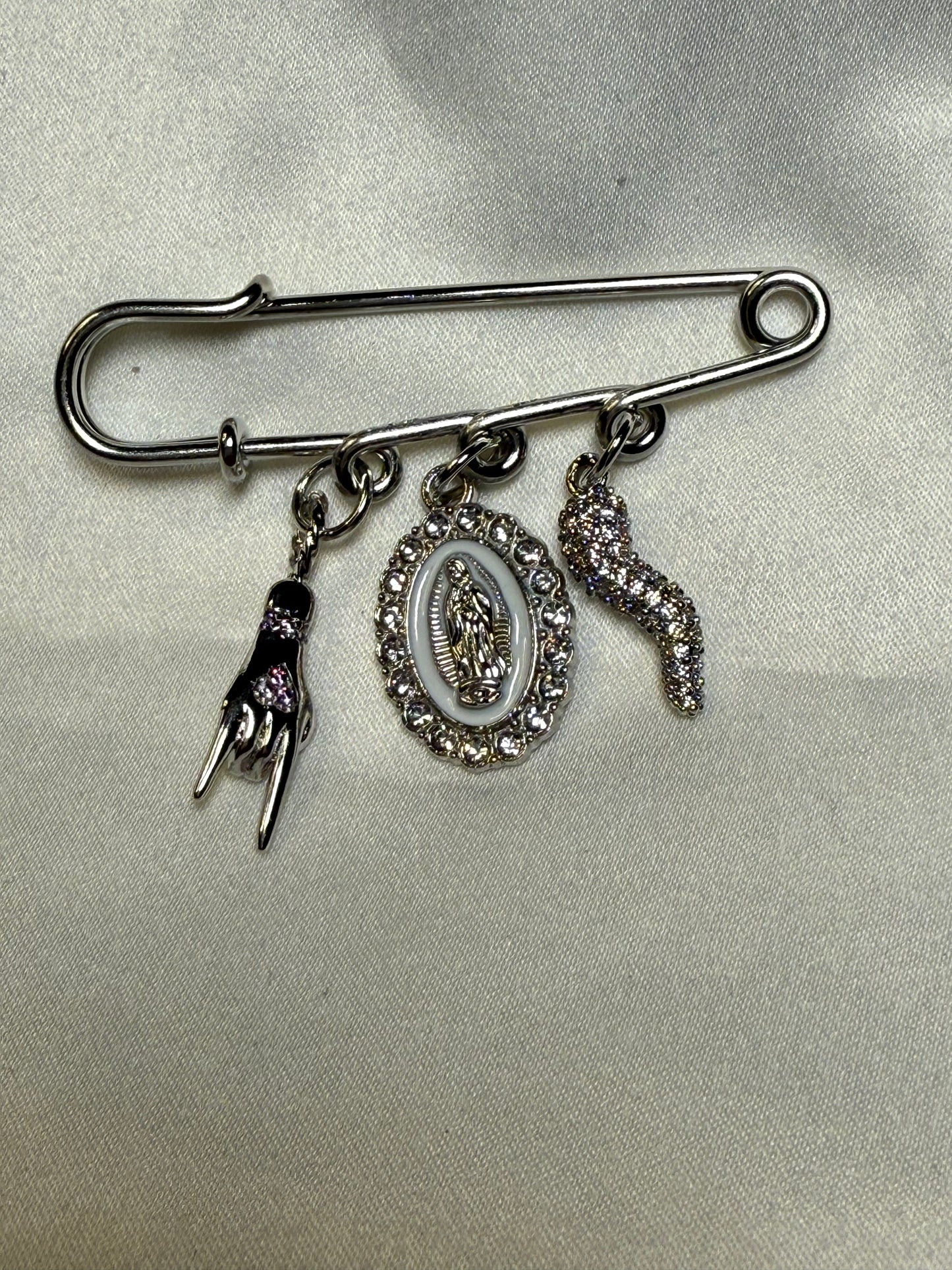 Ultimate protection, silver rhinestone