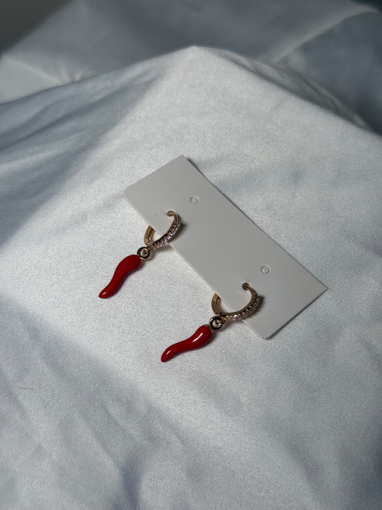 Italian red horn earrings