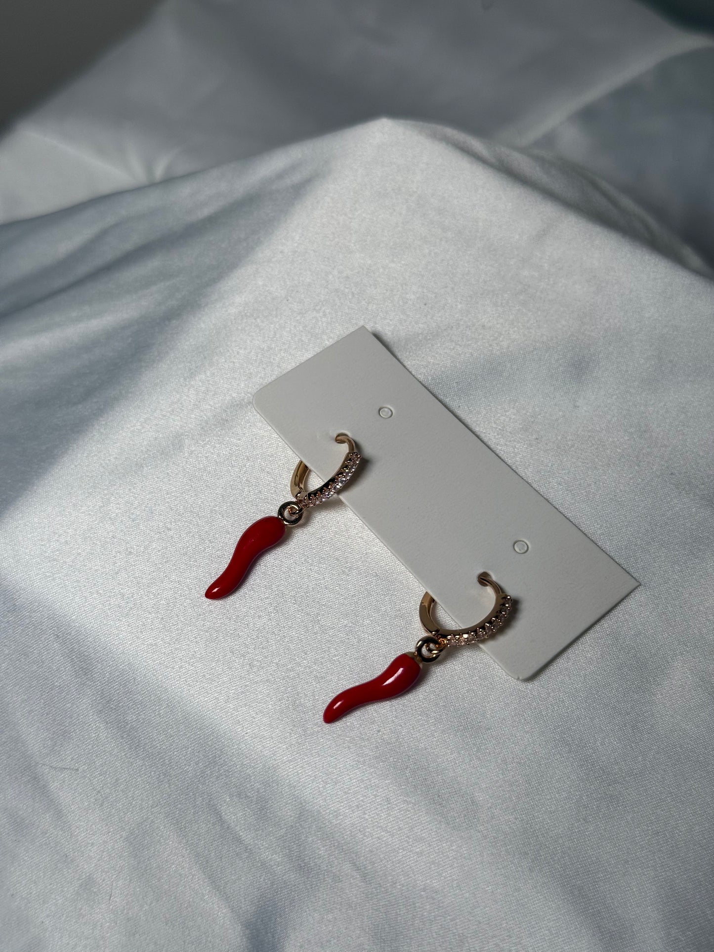 Italian red horn earrings