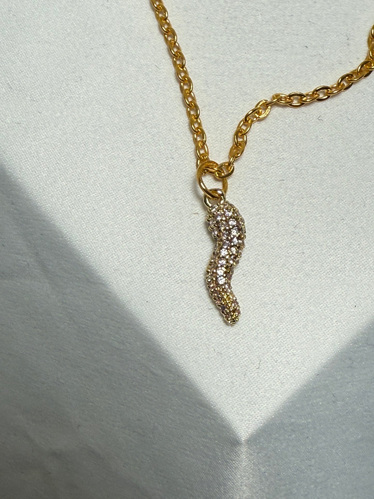 Rhinestone horn necklace