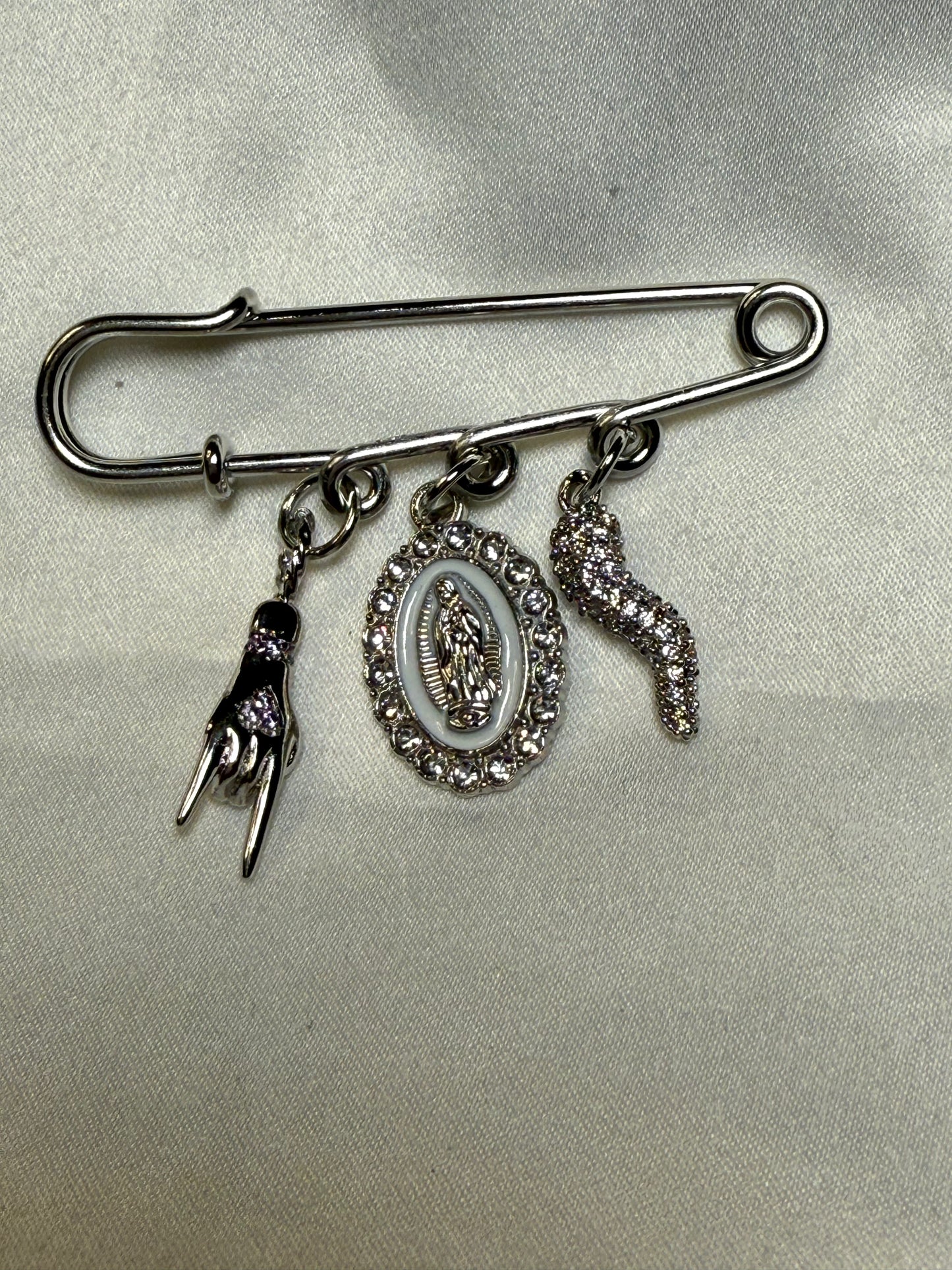 Ultimate protection, silver rhinestone