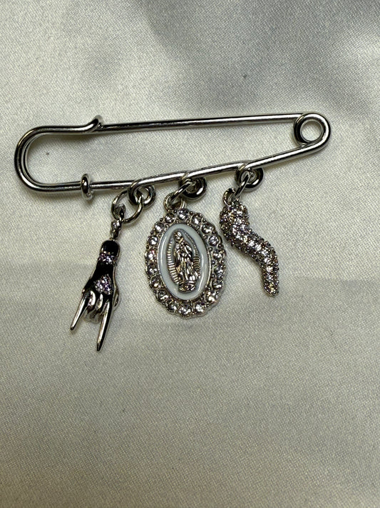 Ultimate protection, silver rhinestone