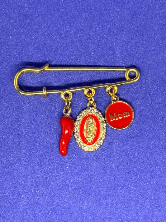 Mom pin Red