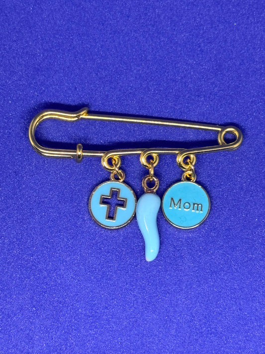 Turquoise Mom Pin