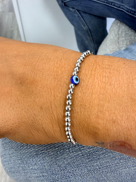 Jjs silver evil eye with horn