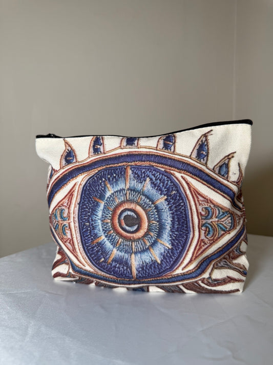 Beige Evil Eye Bag