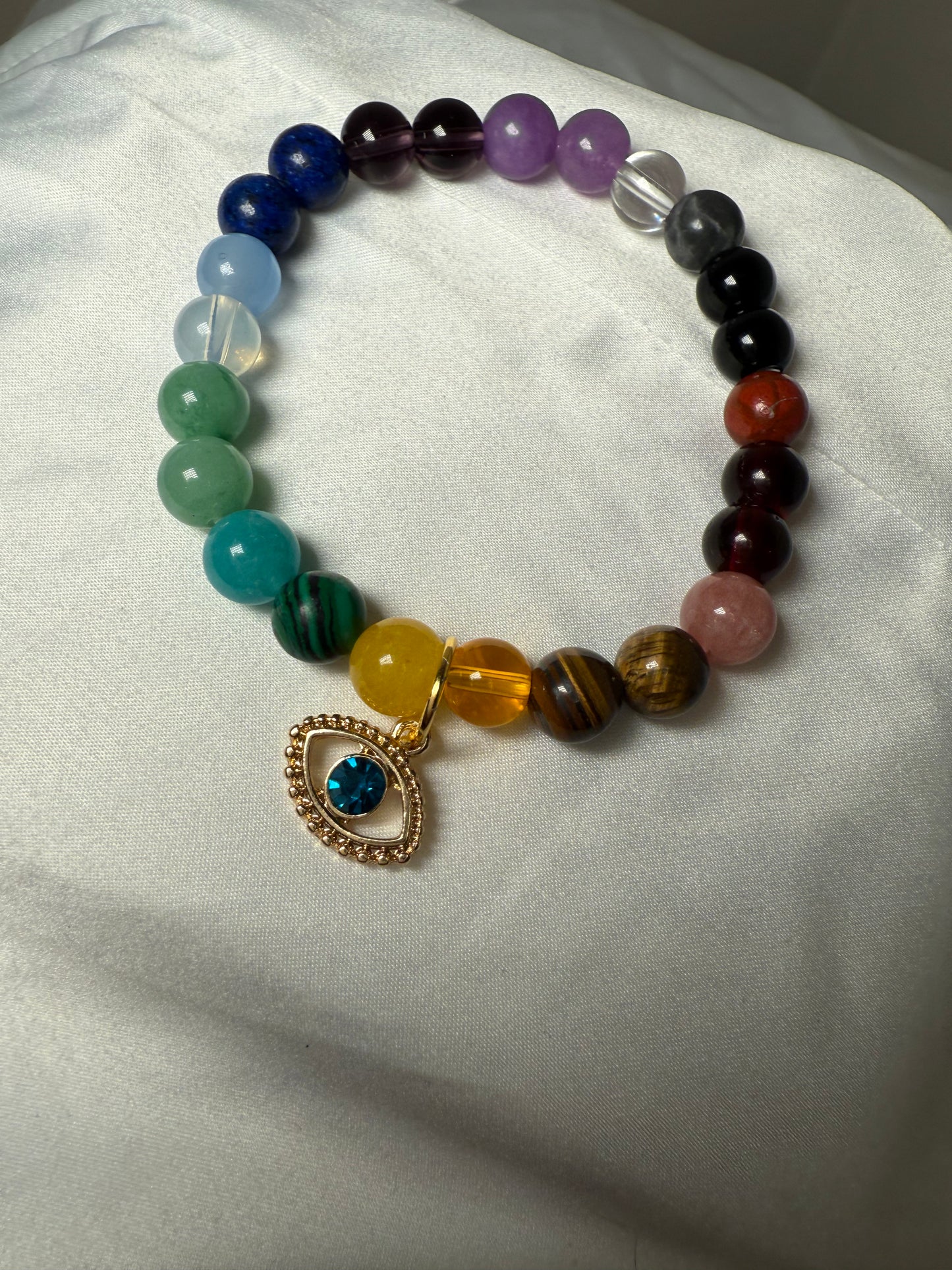 Chakra evil eye bracelet