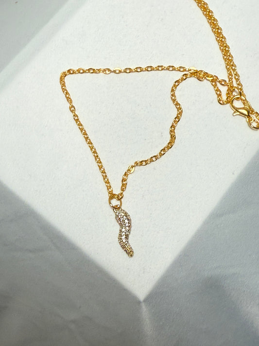 Rhinestone horn necklace